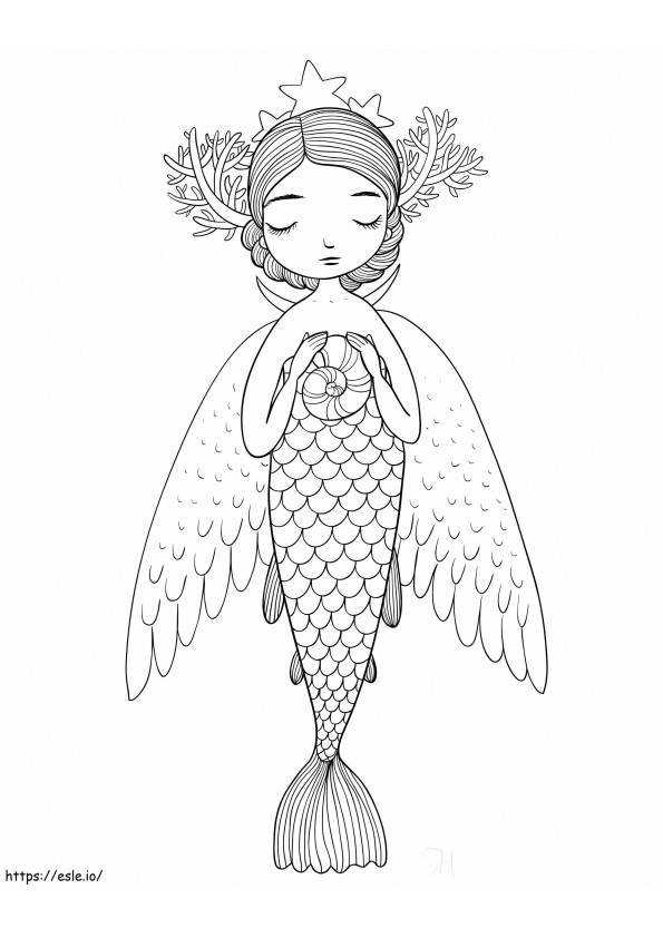 Engel Meerjungfrau ausmalbilder