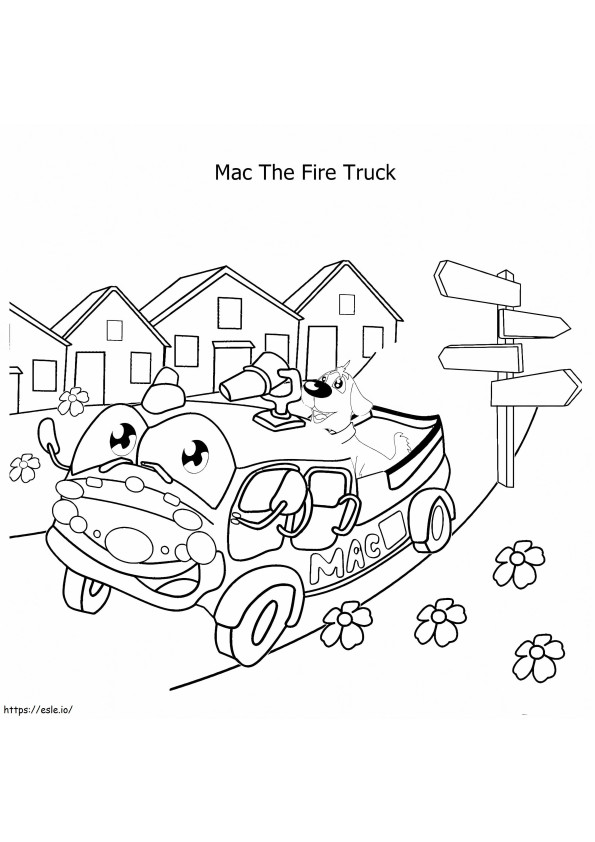  消防車 8 ぬりえ - 塗り絵