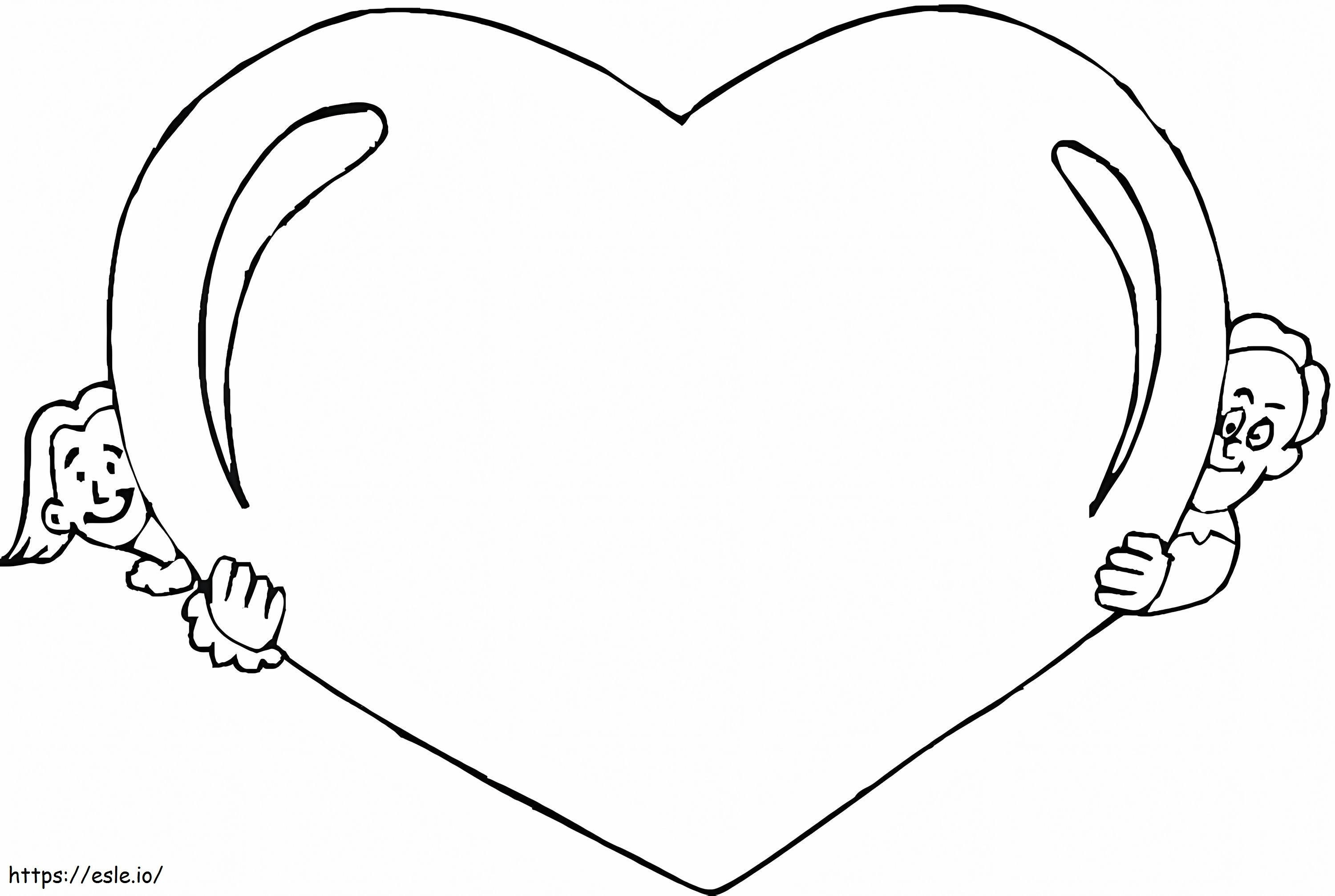 Kids And Heart coloring page