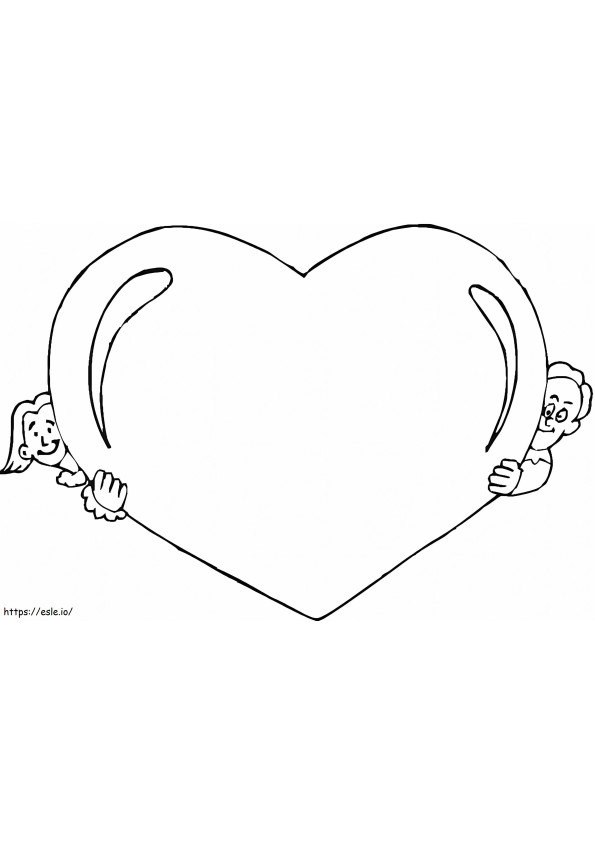 Kids And Heart coloring page