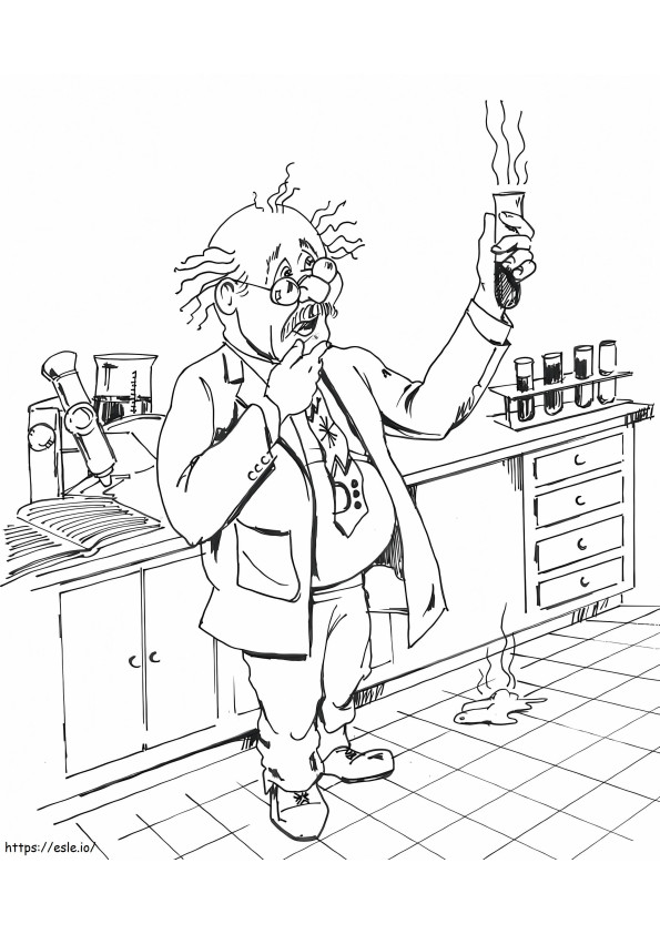 Chemical Scientist coloring page