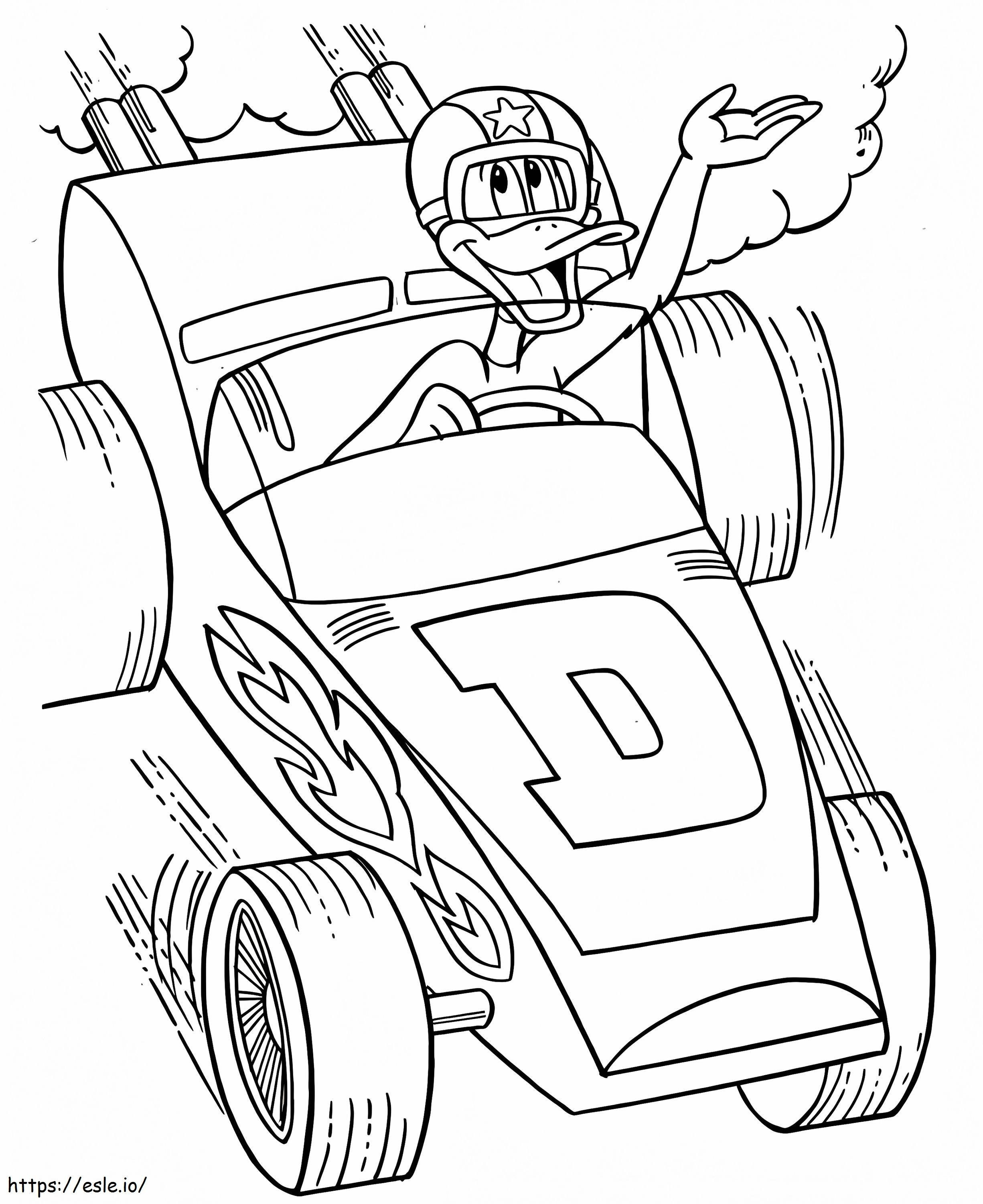 Daffy Duck Playing Races coloring page