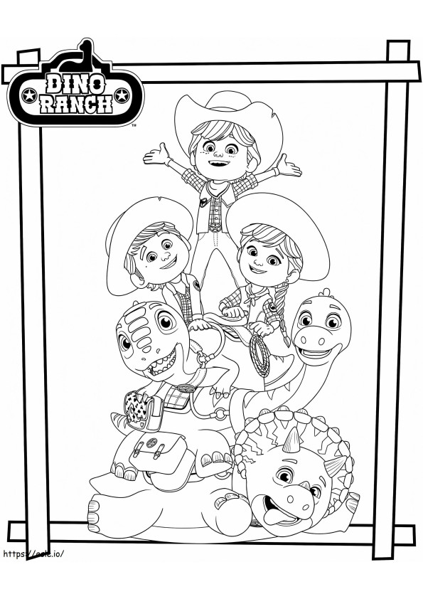 Free Printable Dino Ranch coloring page