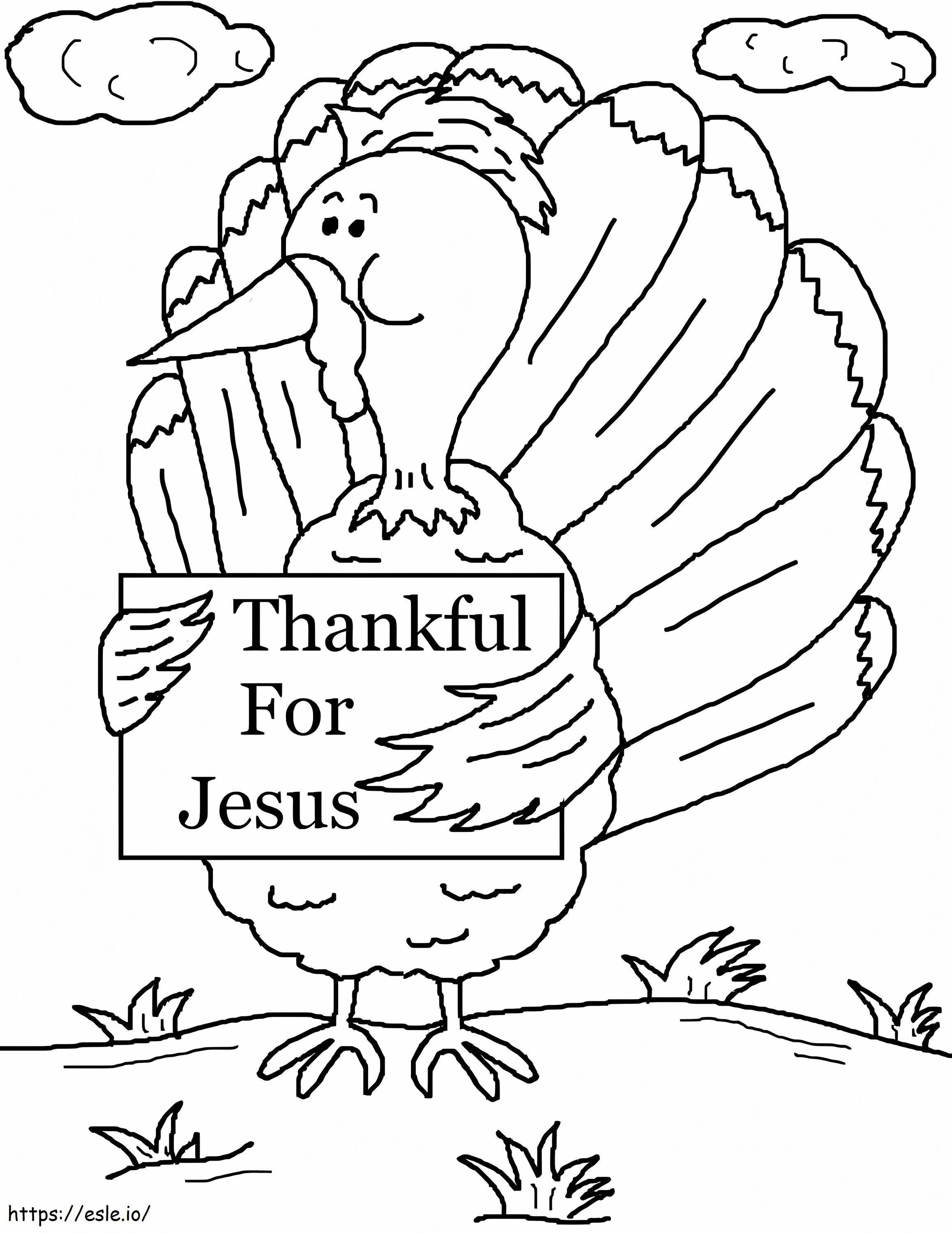 Turkkiye Kiitollinen Jeesukselle -kyltti värityskuva