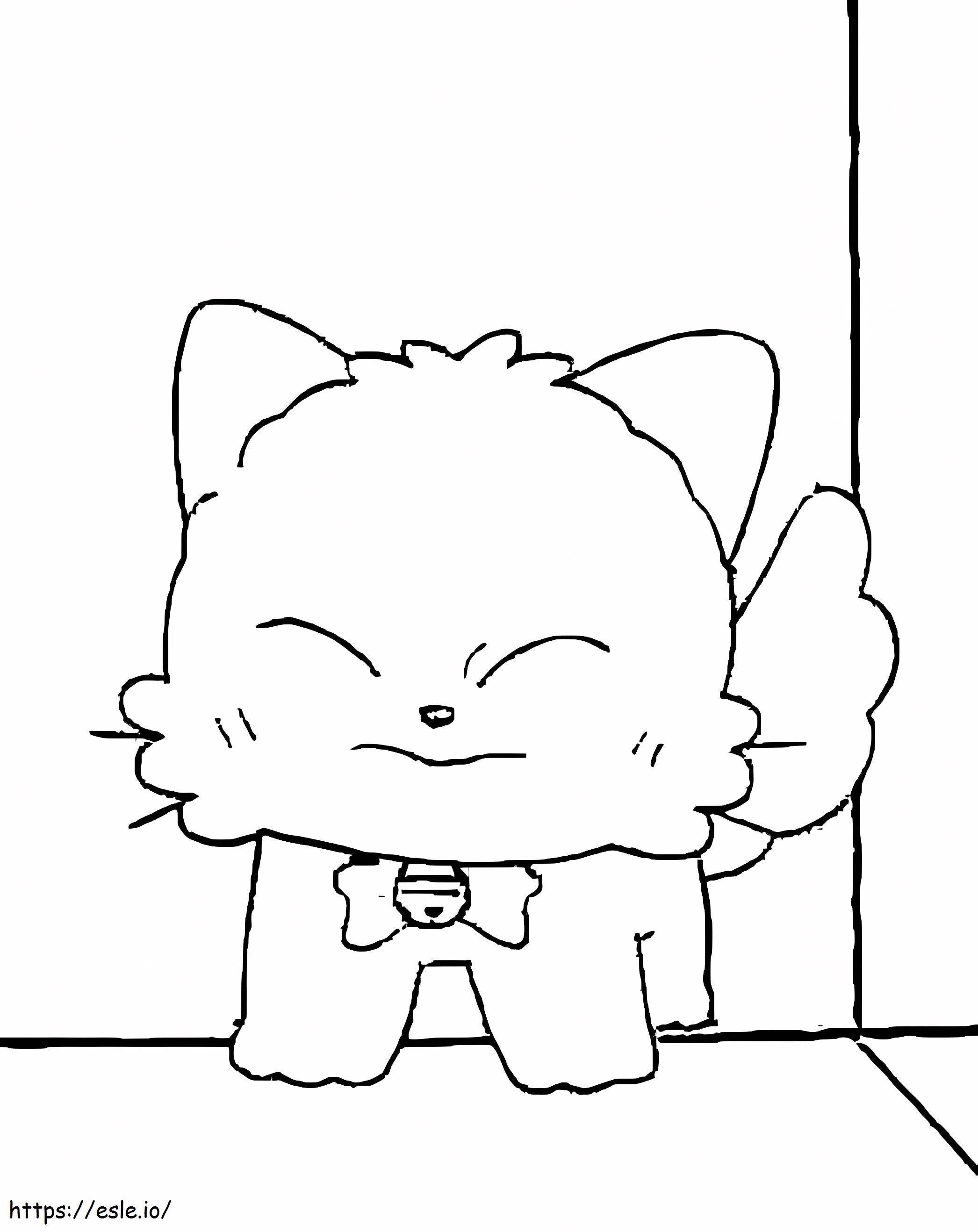Gato Momo fofo para colorir