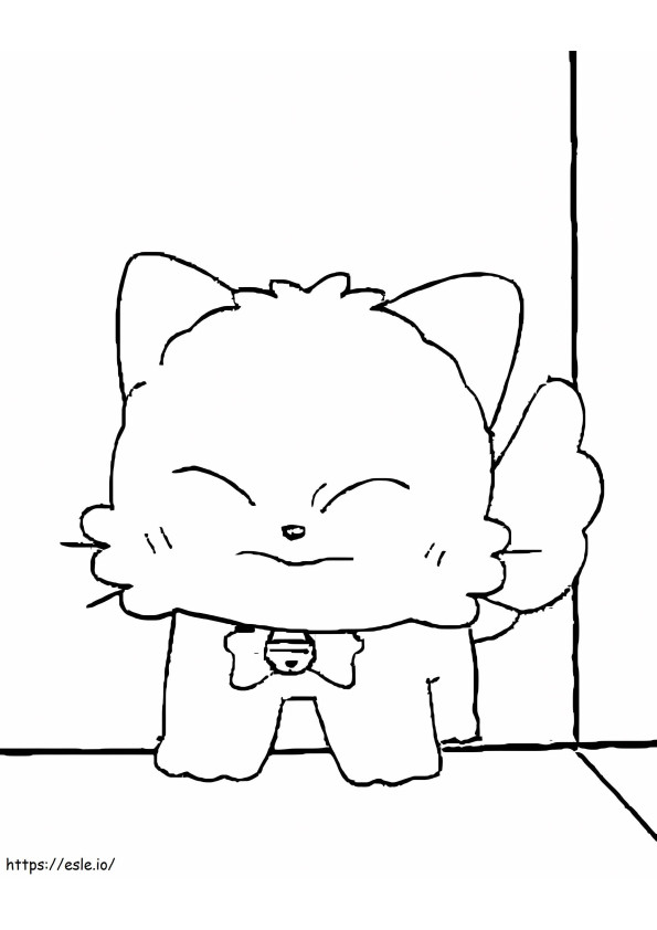 Gato Momo fofo para colorir