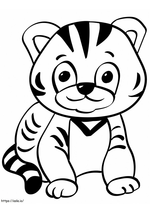 Coloriage Bébé tigre à imprimer dessin