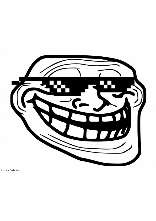 Troll Face With Glasses coloring page