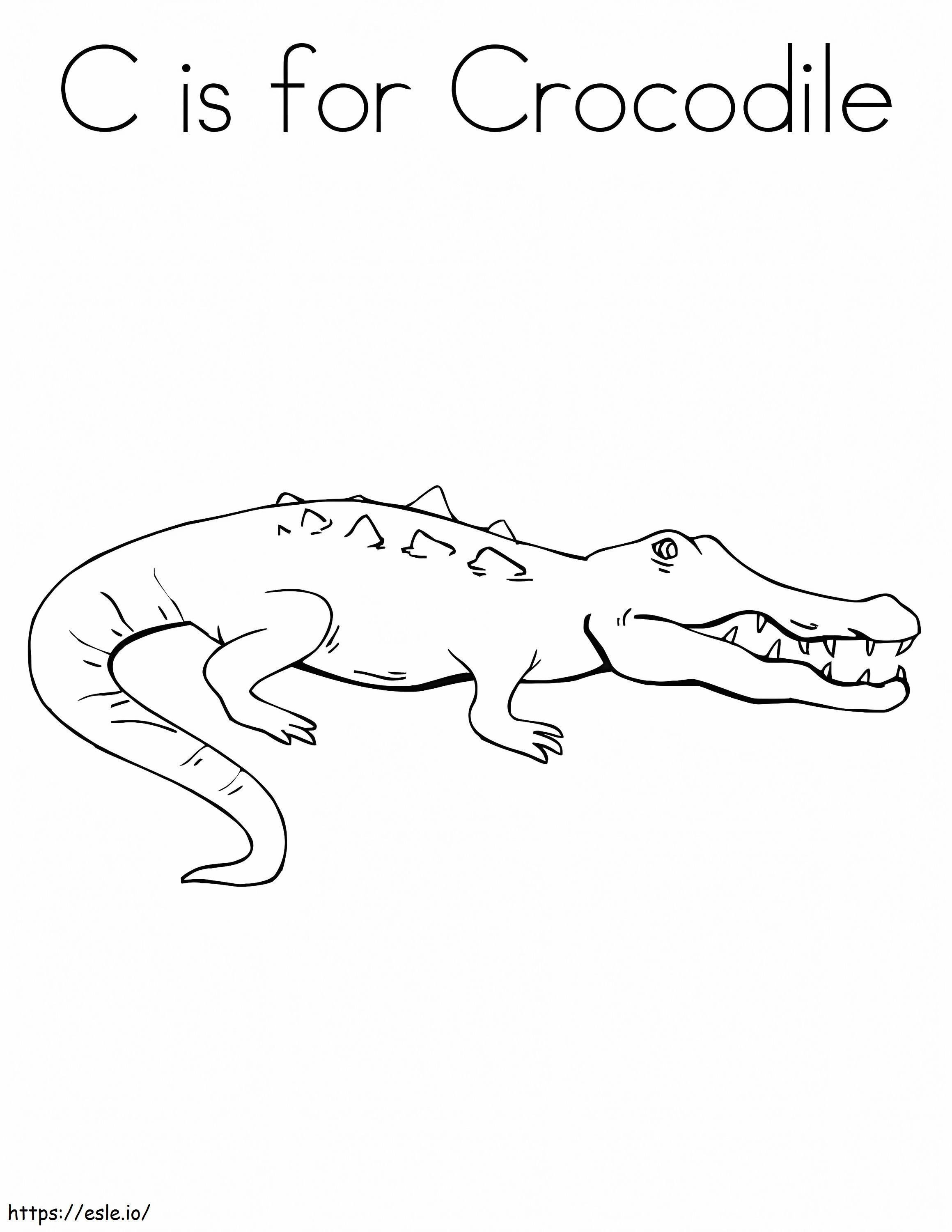 Coloriage C est pour Crocodile à imprimer dessin