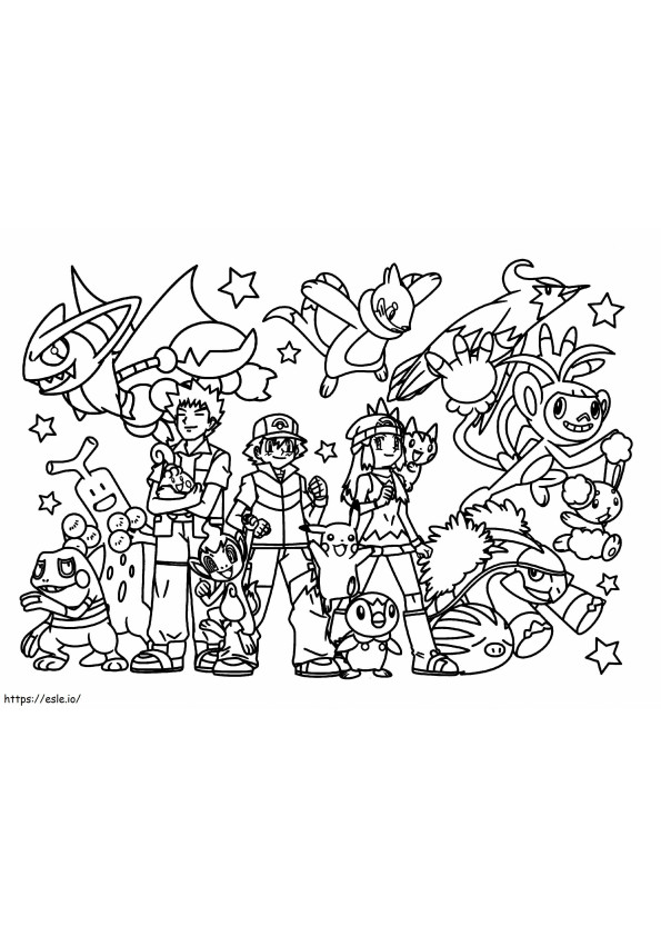 Jättiläinen Pokemon-juliste värityskuva