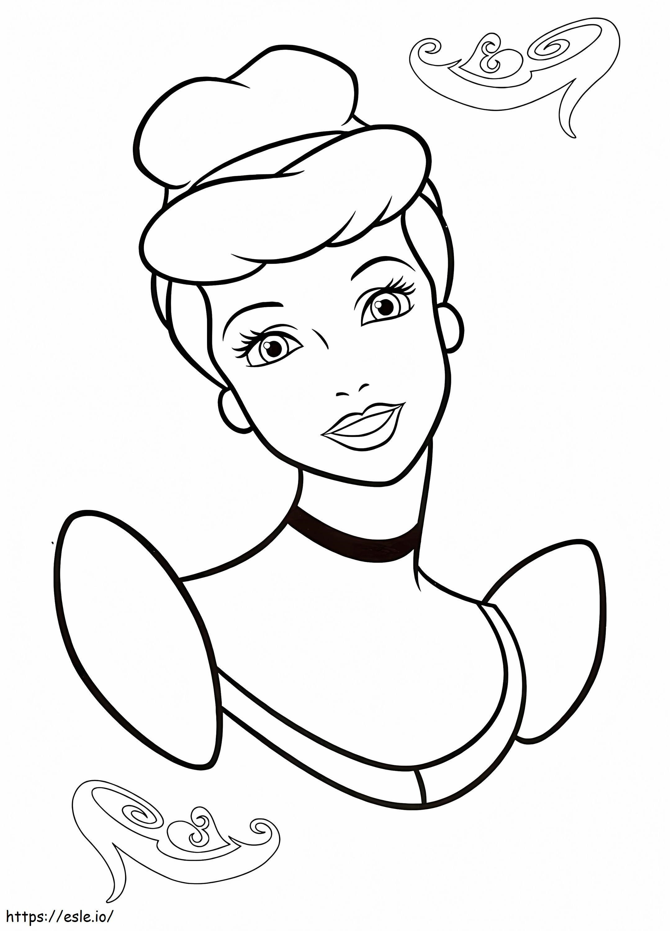 Cinderella Face coloring page