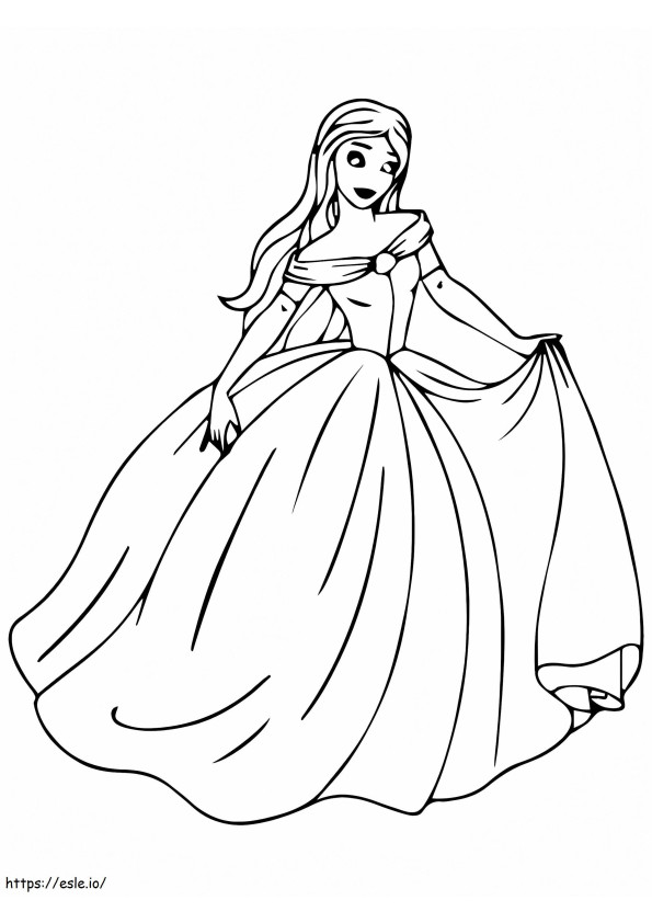 Elegante Prinzessin und die Erbse ausmalbilder
