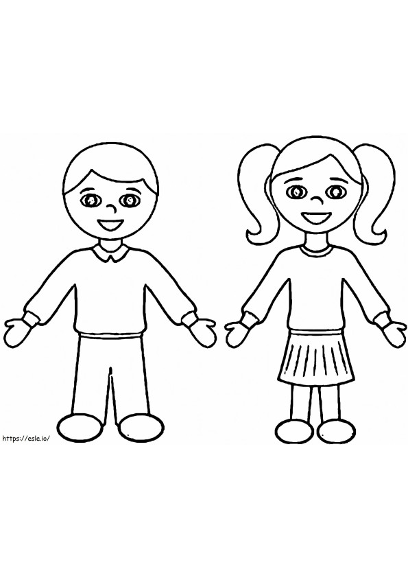 Funny Boy And Girl coloring page