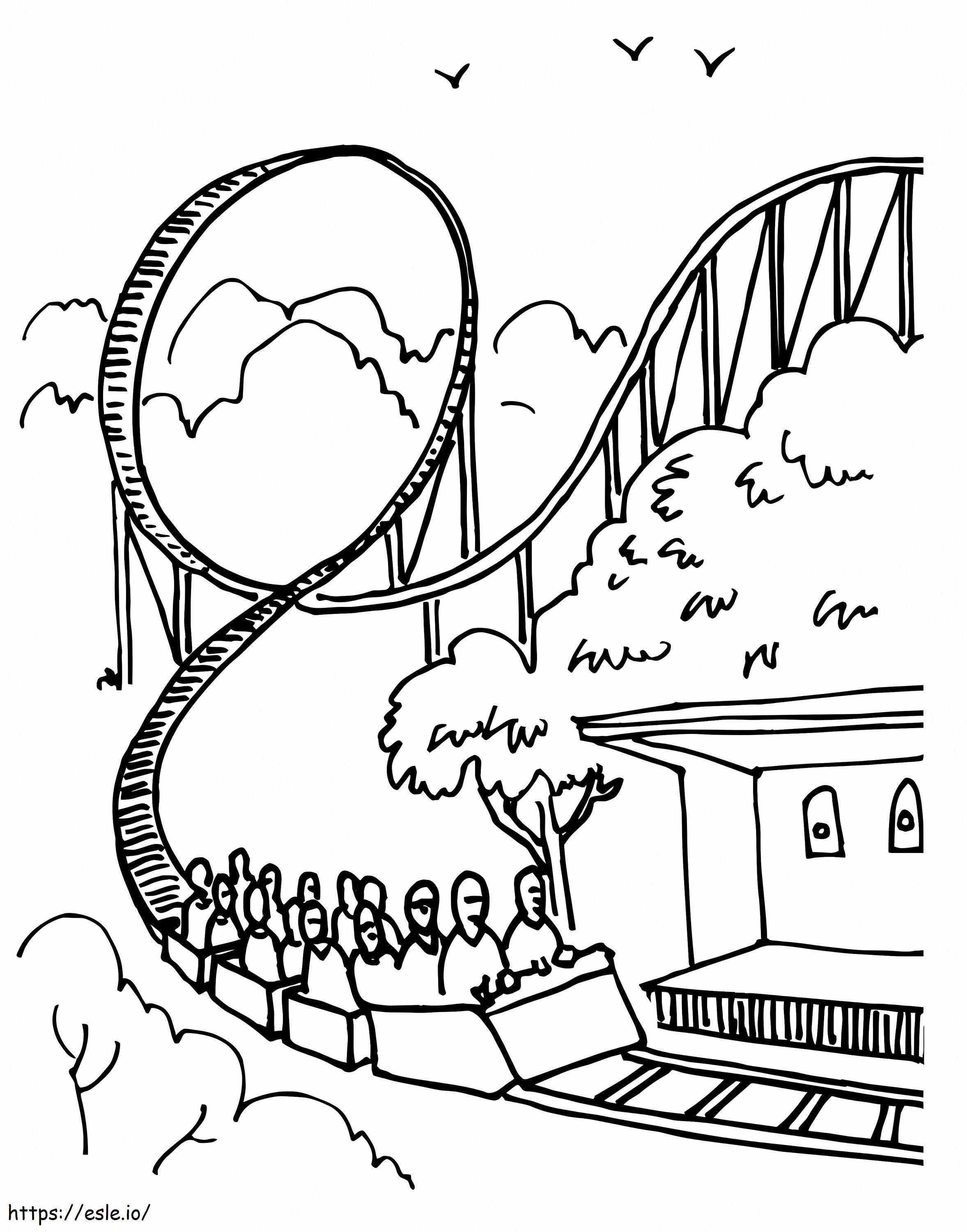 Roller Coaster gratuit de colorat
