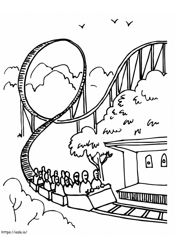 Free Roller Coaster coloring page
