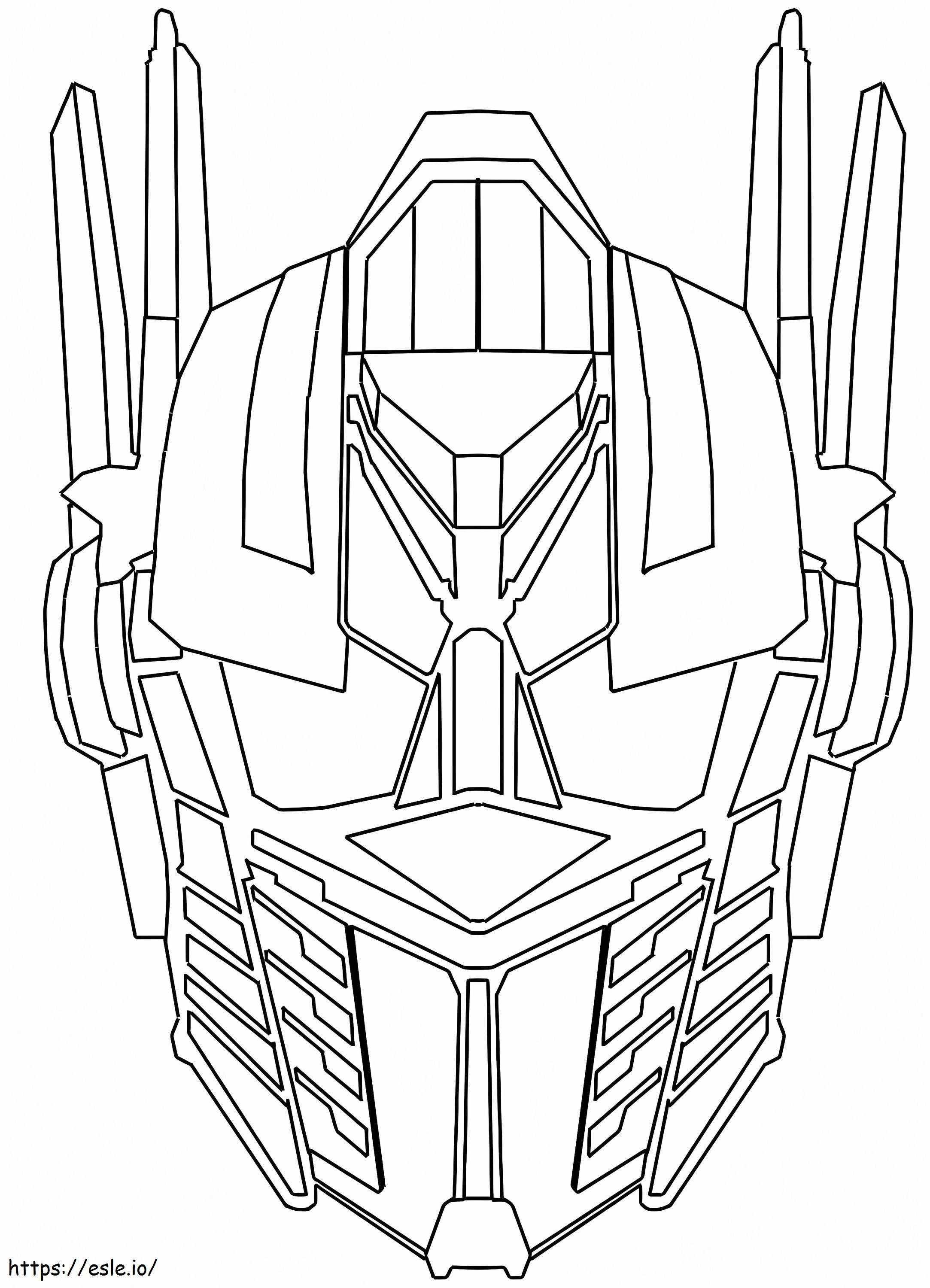 Głowa Optimusa Prime kolorowanka
