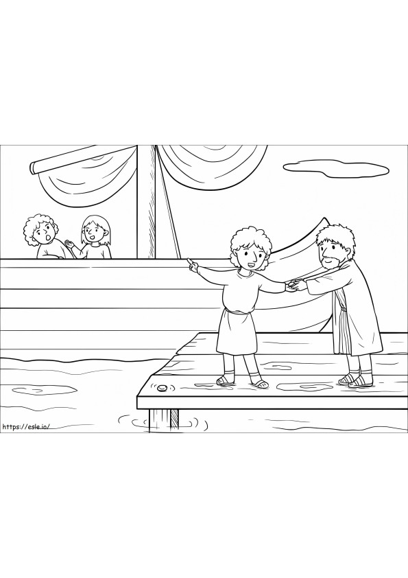 Jonah Went Down To Joppa coloring page