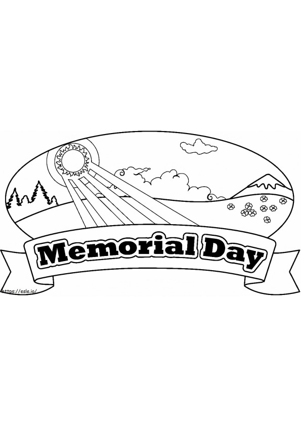 Memorial Day Banner coloring page
