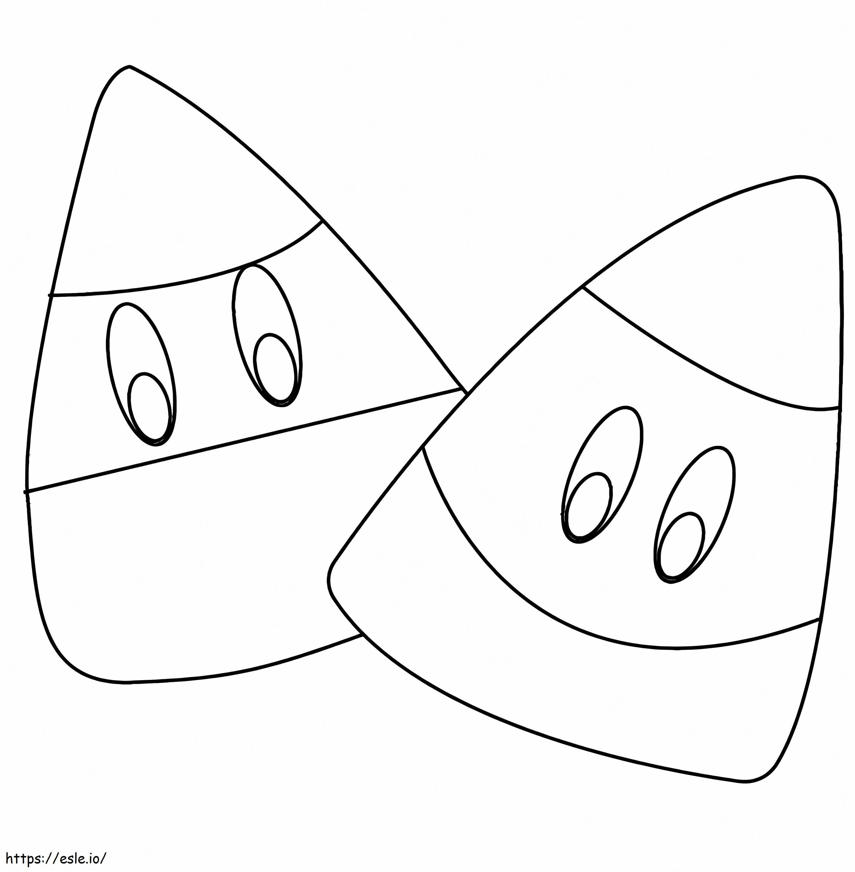 Two Cute Candy Corn coloring page
