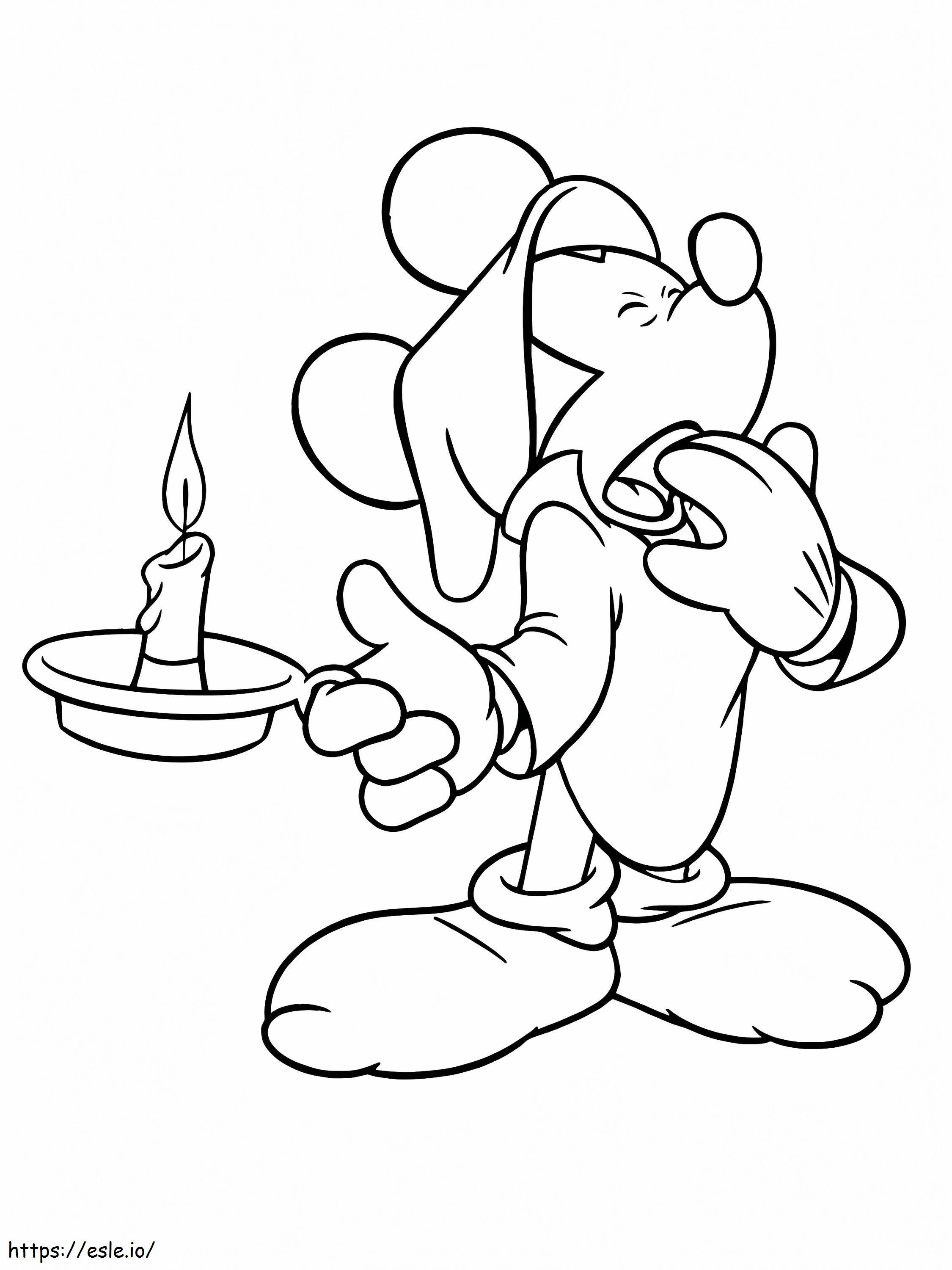 Mickey Mouse Yawning coloring page