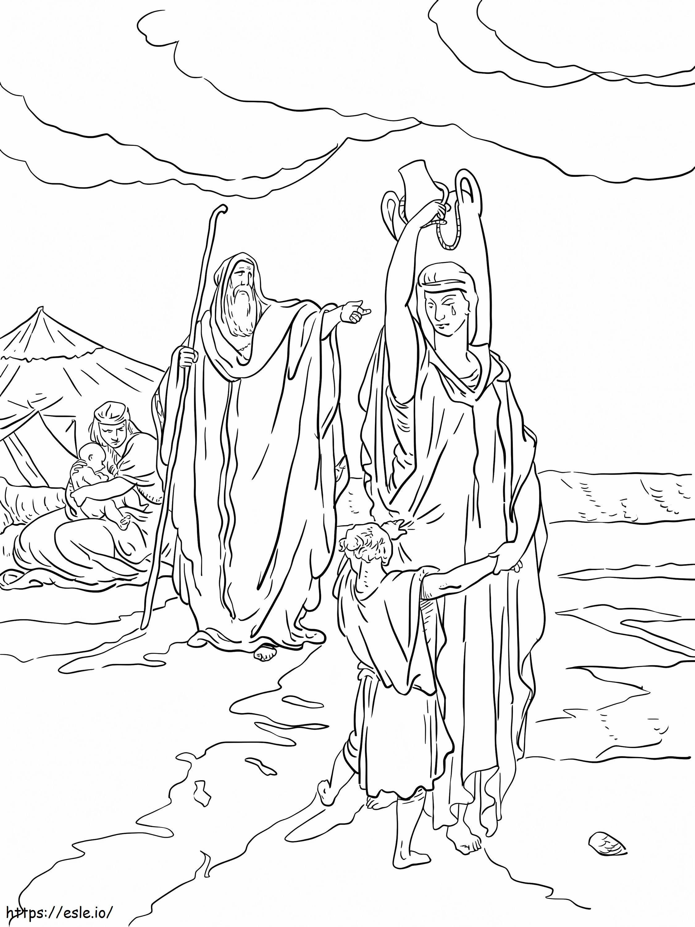 Hágár és Izmael kiűzése kifestő