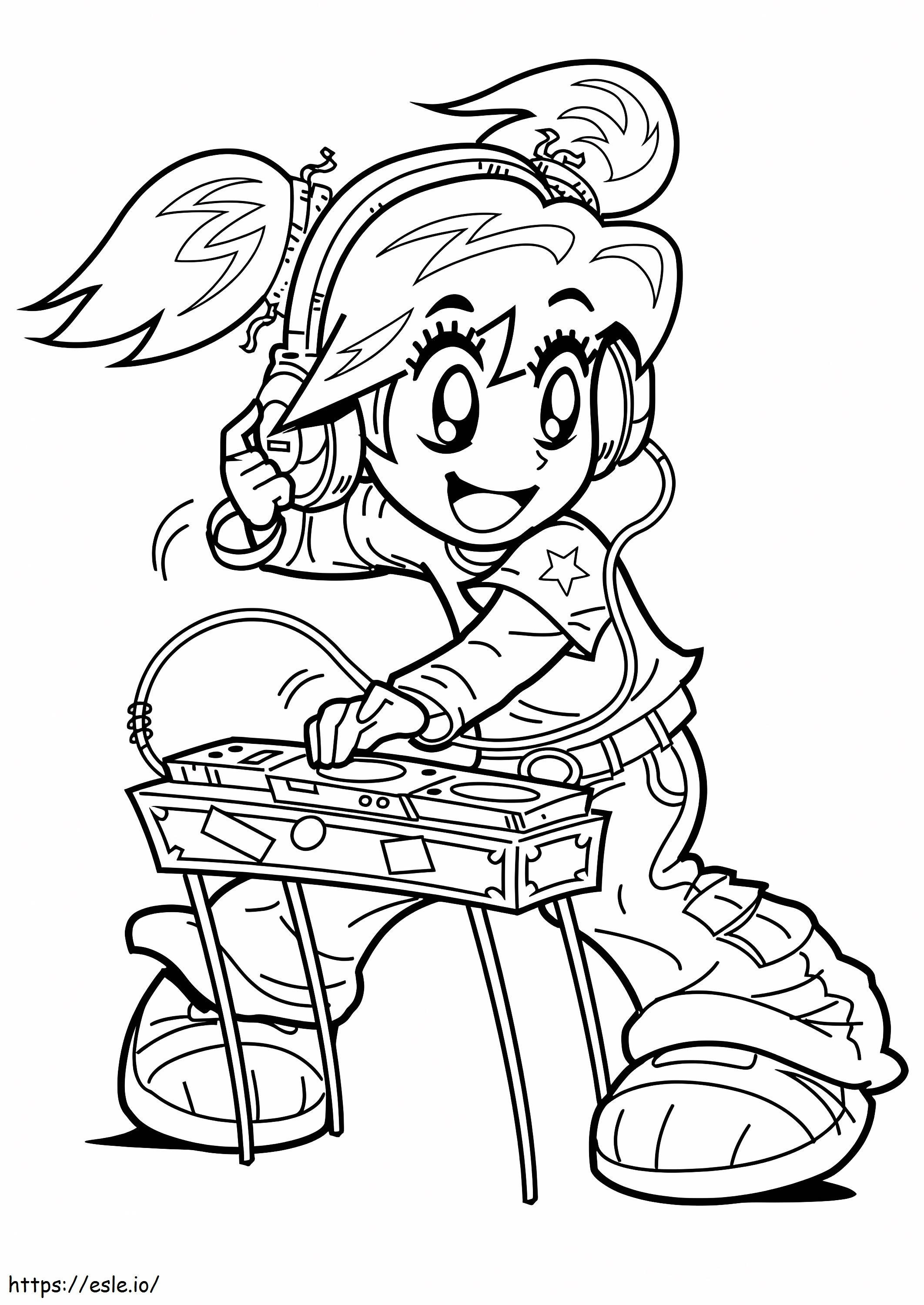 Cute Dj coloring page