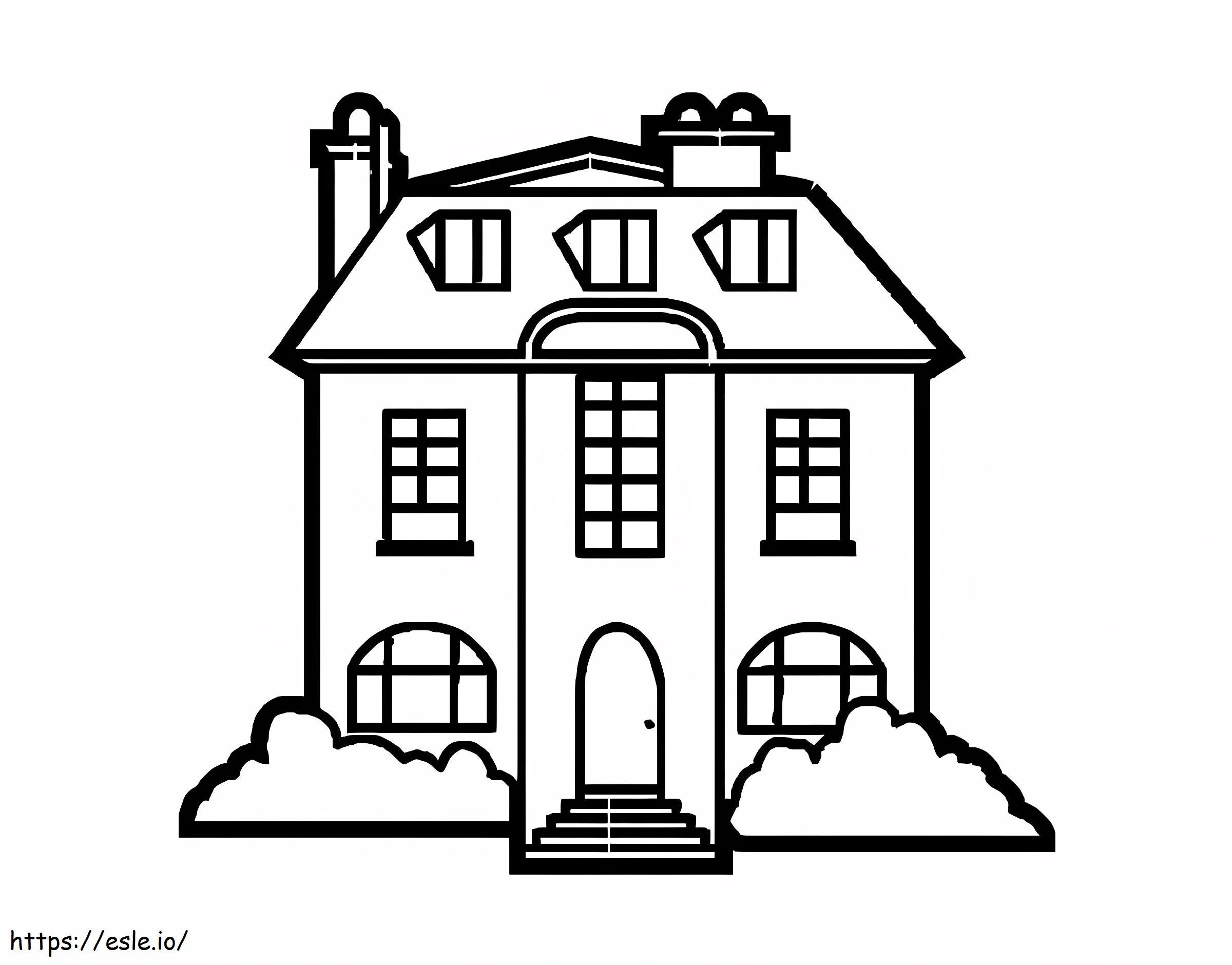 Simple Mansion coloring page
