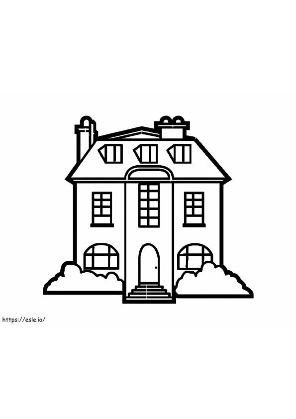 Simple Mansion coloring page