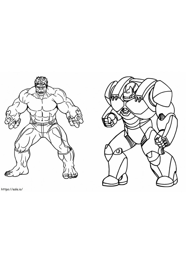 Hulkbuster și Hulk de colorat