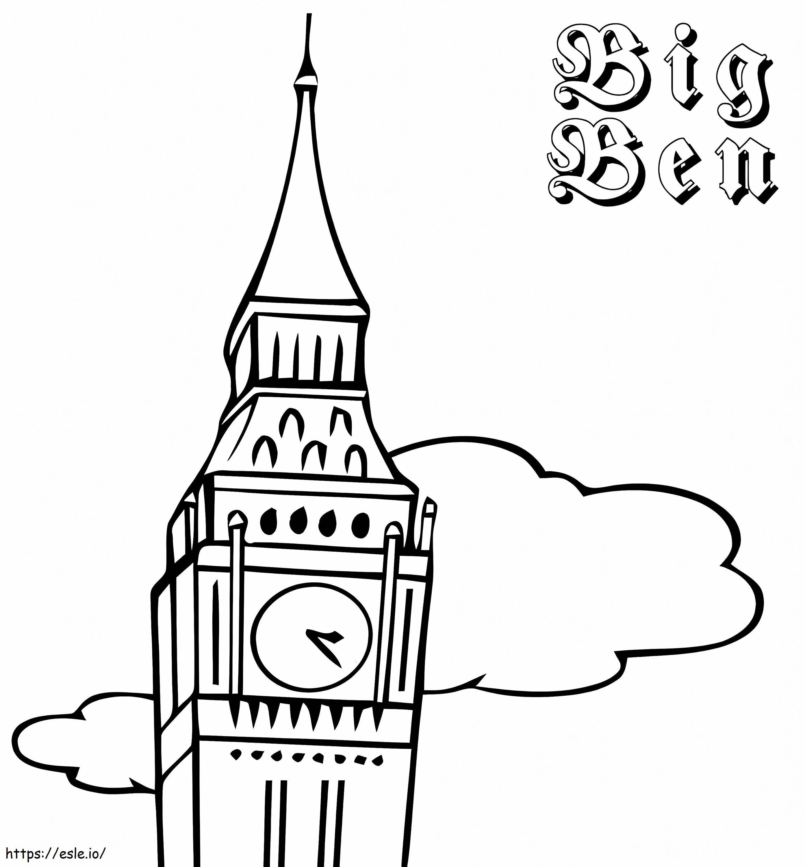 Big Ben imprimabil gratuit de colorat