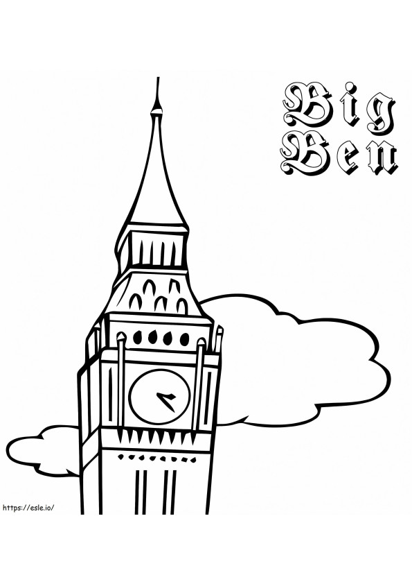 Big Ben yang Dapat Dicetak Gratis Gambar Mewarnai