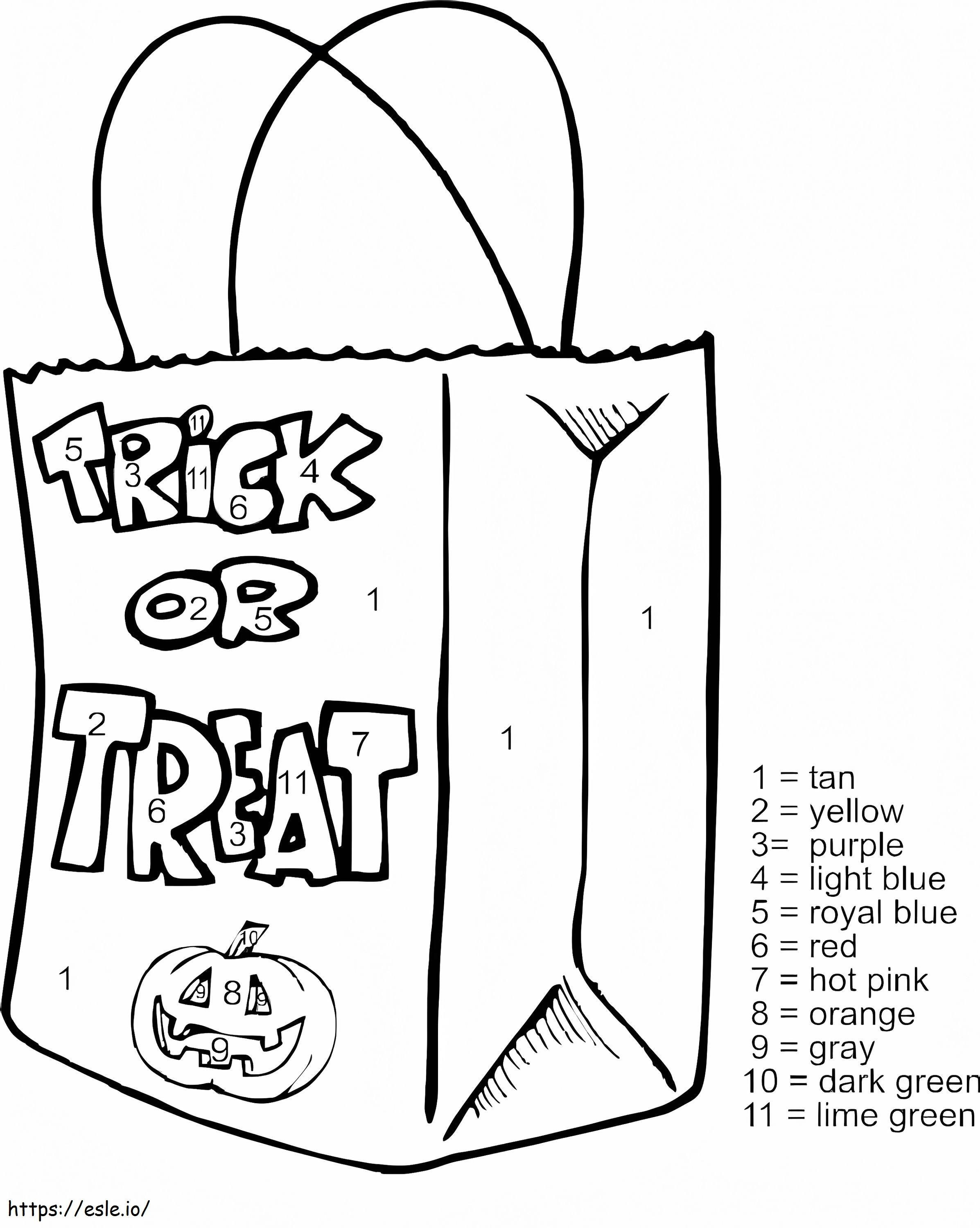 Trick or Treat Color By Number värityskuva