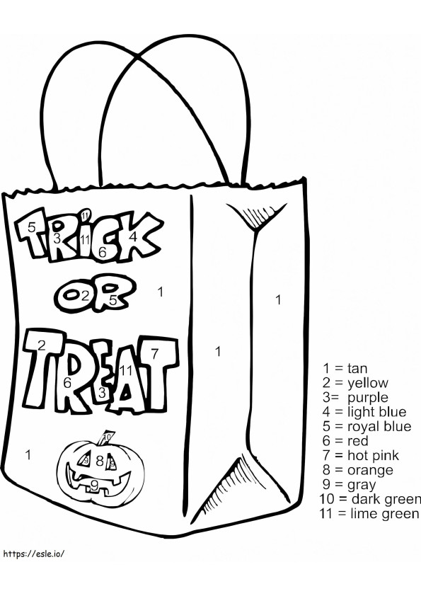 Trick Or Treat Color By Number coloring page