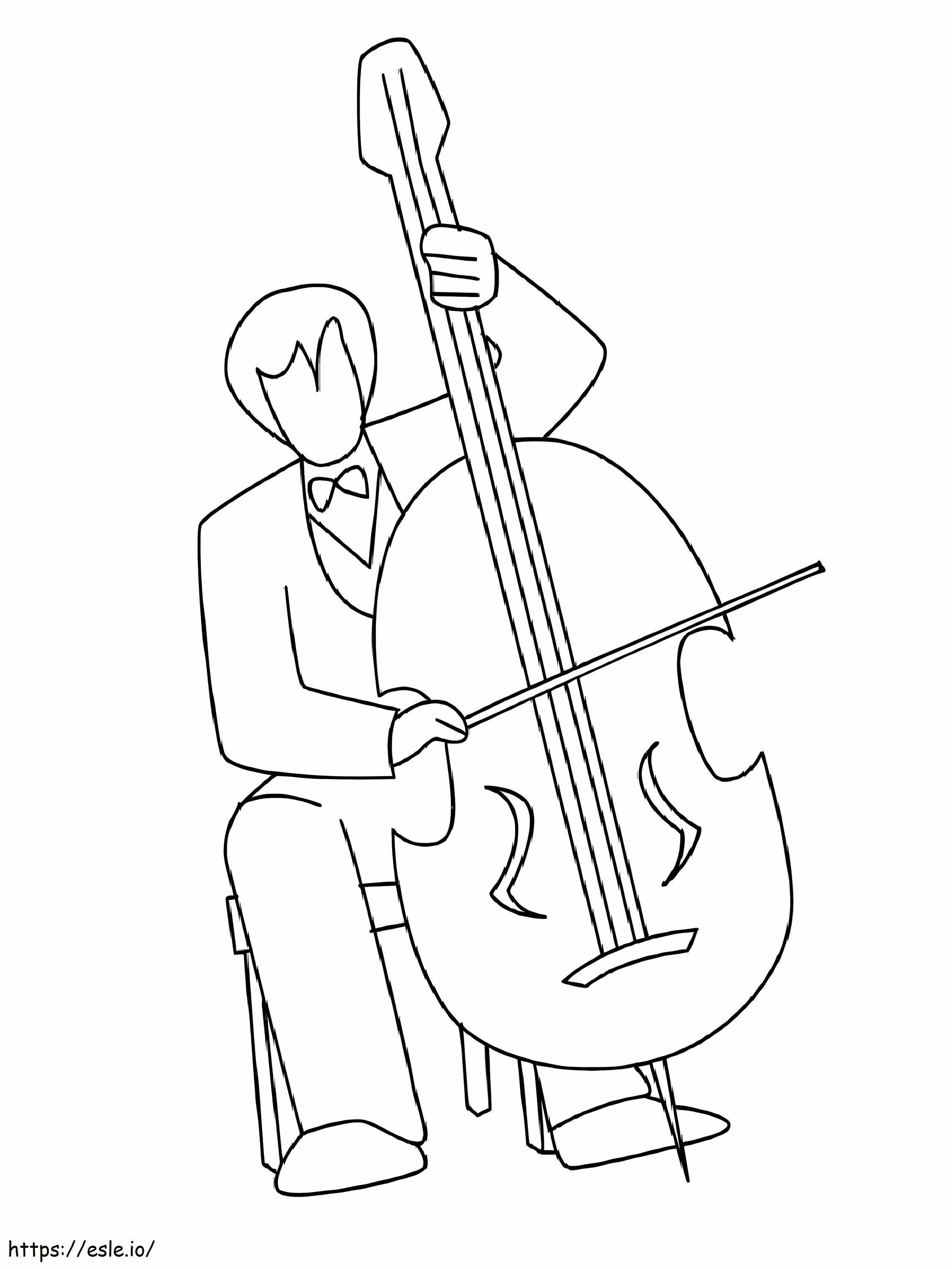 tocando violoncelo para colorir