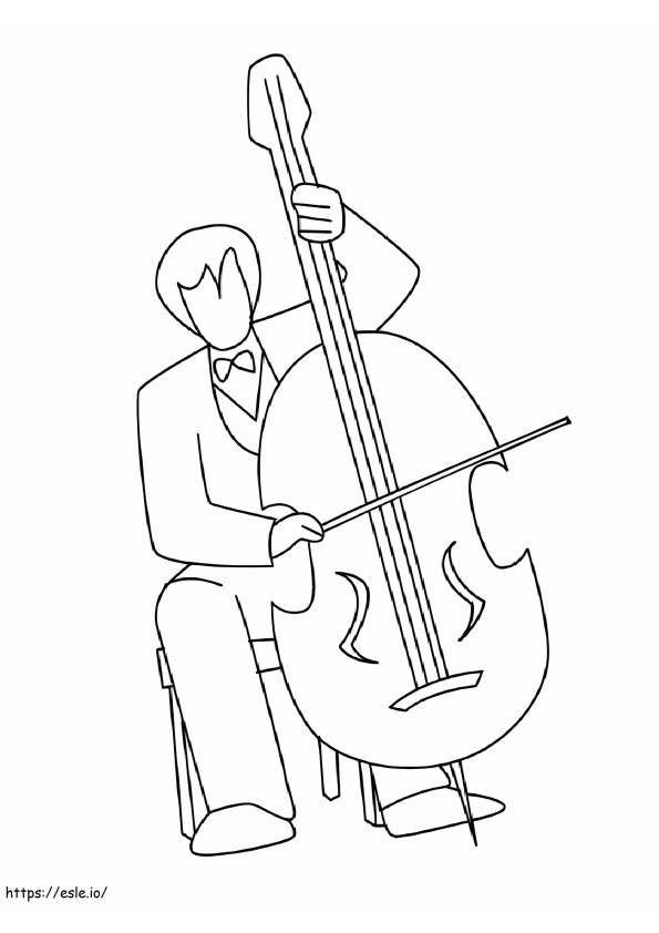 Cello spelen kleurplaat