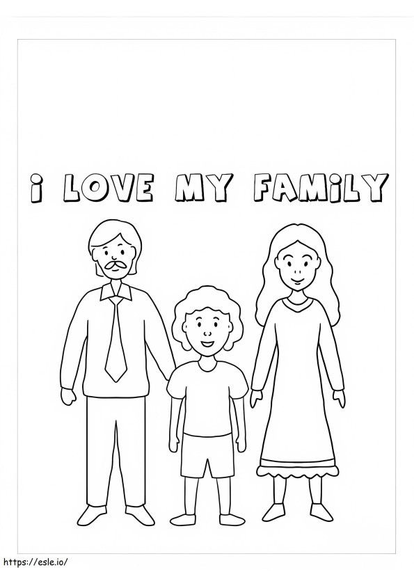 Coloriage J'adore ma famille à imprimer dessin