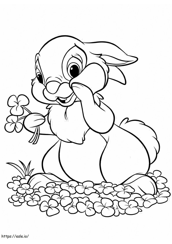 Thumper Z Kwiatami kolorowanka