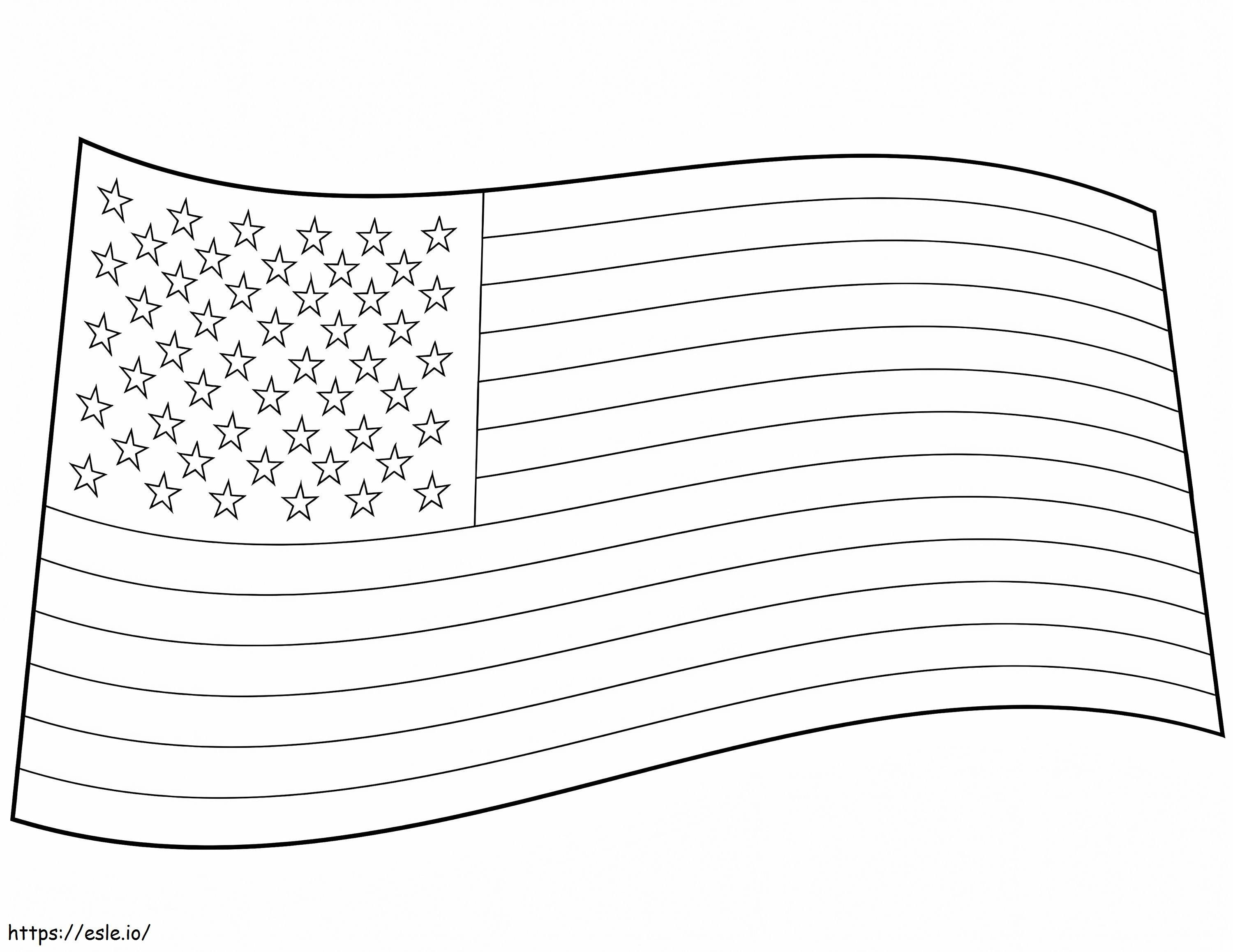 Flaga USA kolorowanka