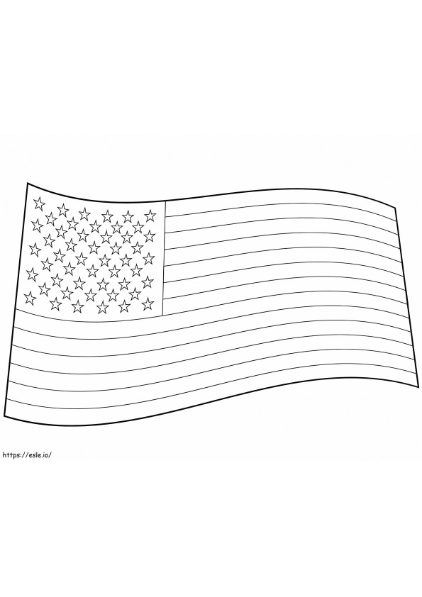 Amerikaanse vlag kleurplaat