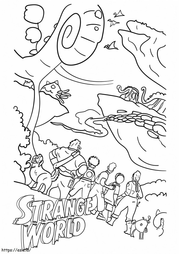 Printable Strange World coloring page