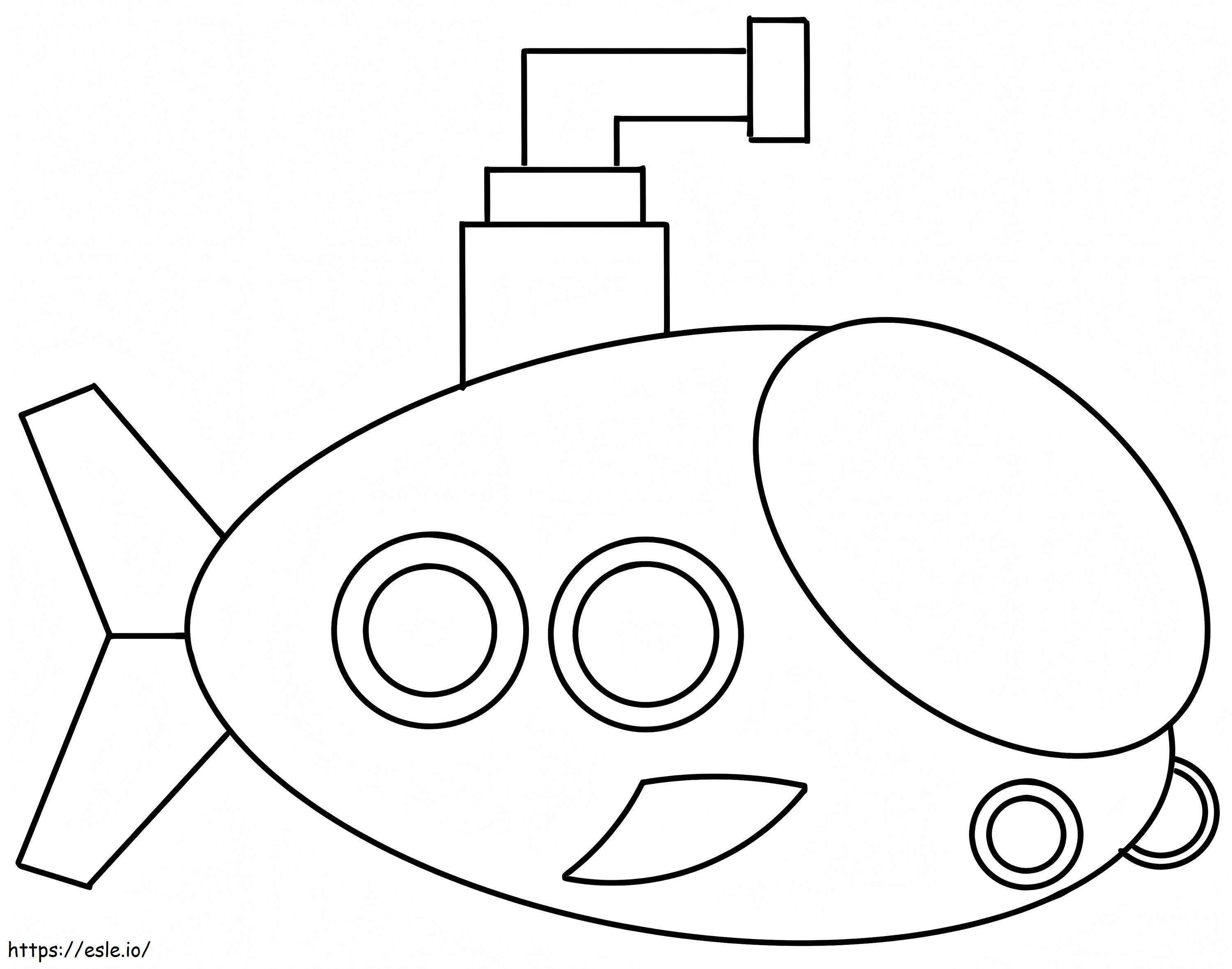 Cute Submarine coloring page