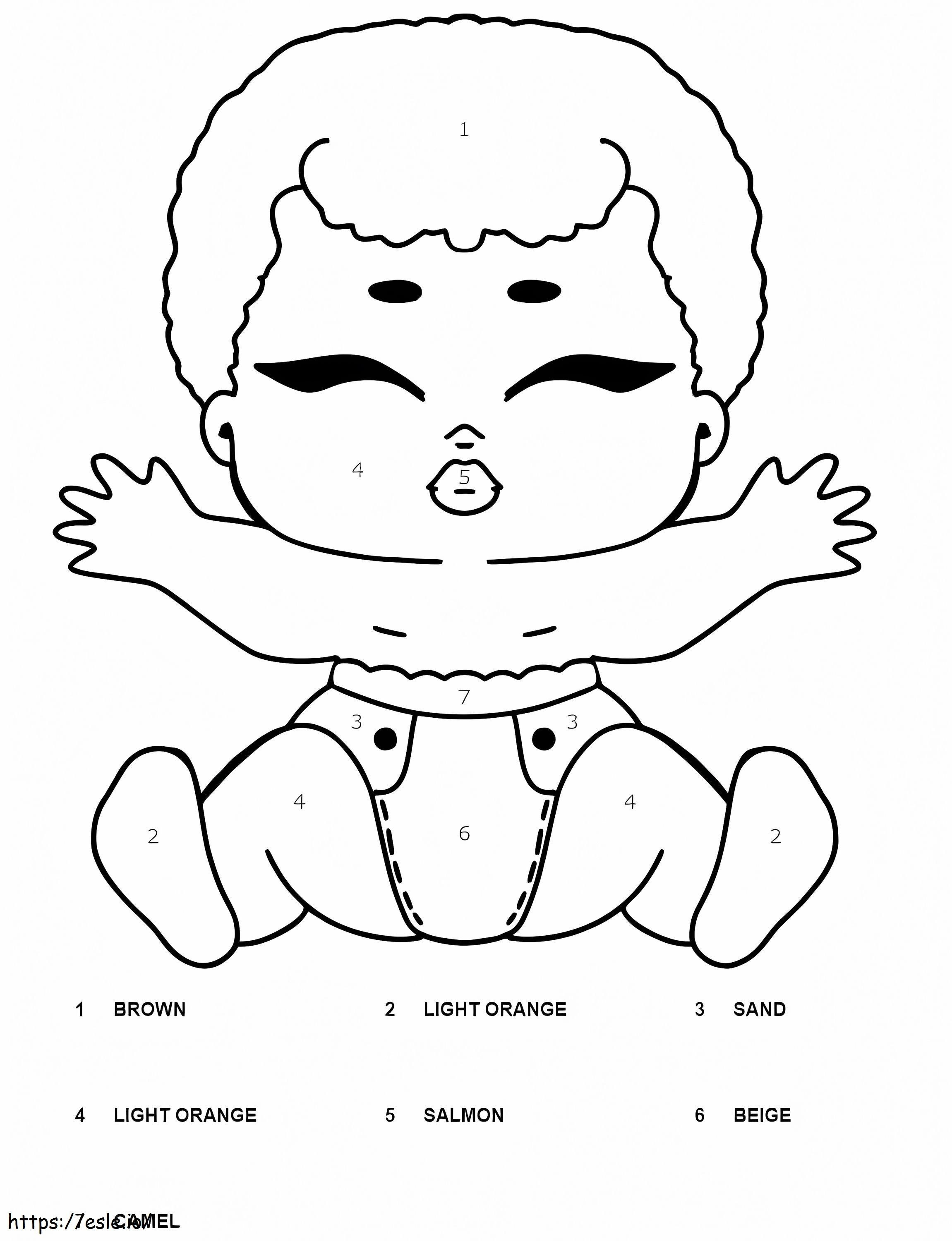 Lil Sleeping B.B. LOL Surprise Color By Number coloring page