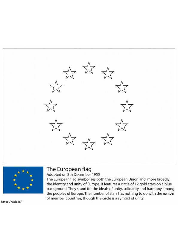  Bandera Unión Europea para colorear