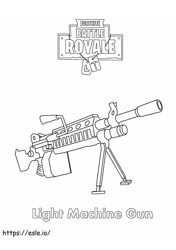 Coloriage  Page de mitrailleuse légère Fortnite à imprimer dessin