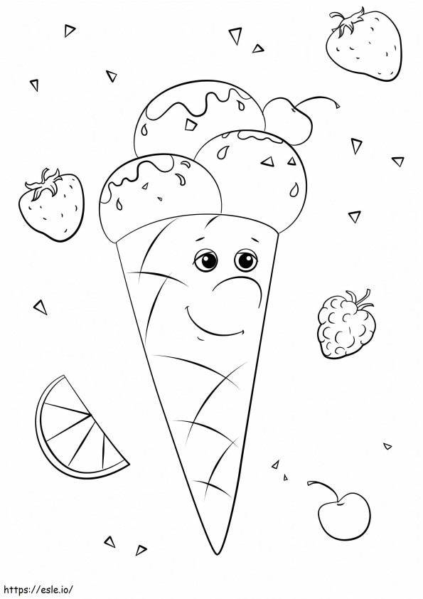  アイスクリームのキャラクター ぬりえ - 塗り絵