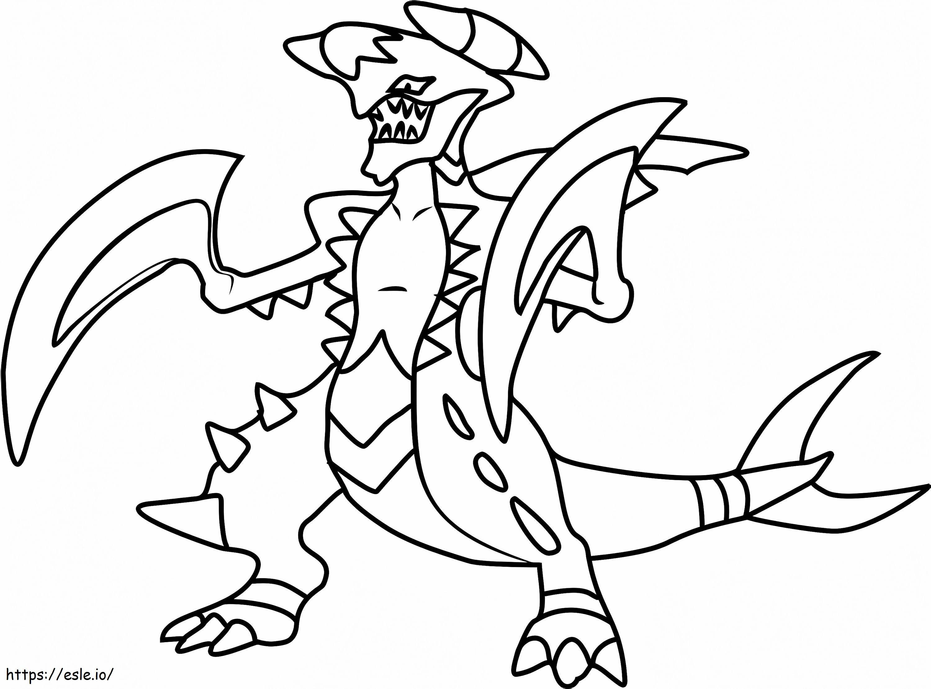 Coloriage  Garchomp Pokémon A4 à imprimer dessin