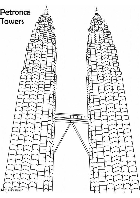 Petronas Tower Building coloring page