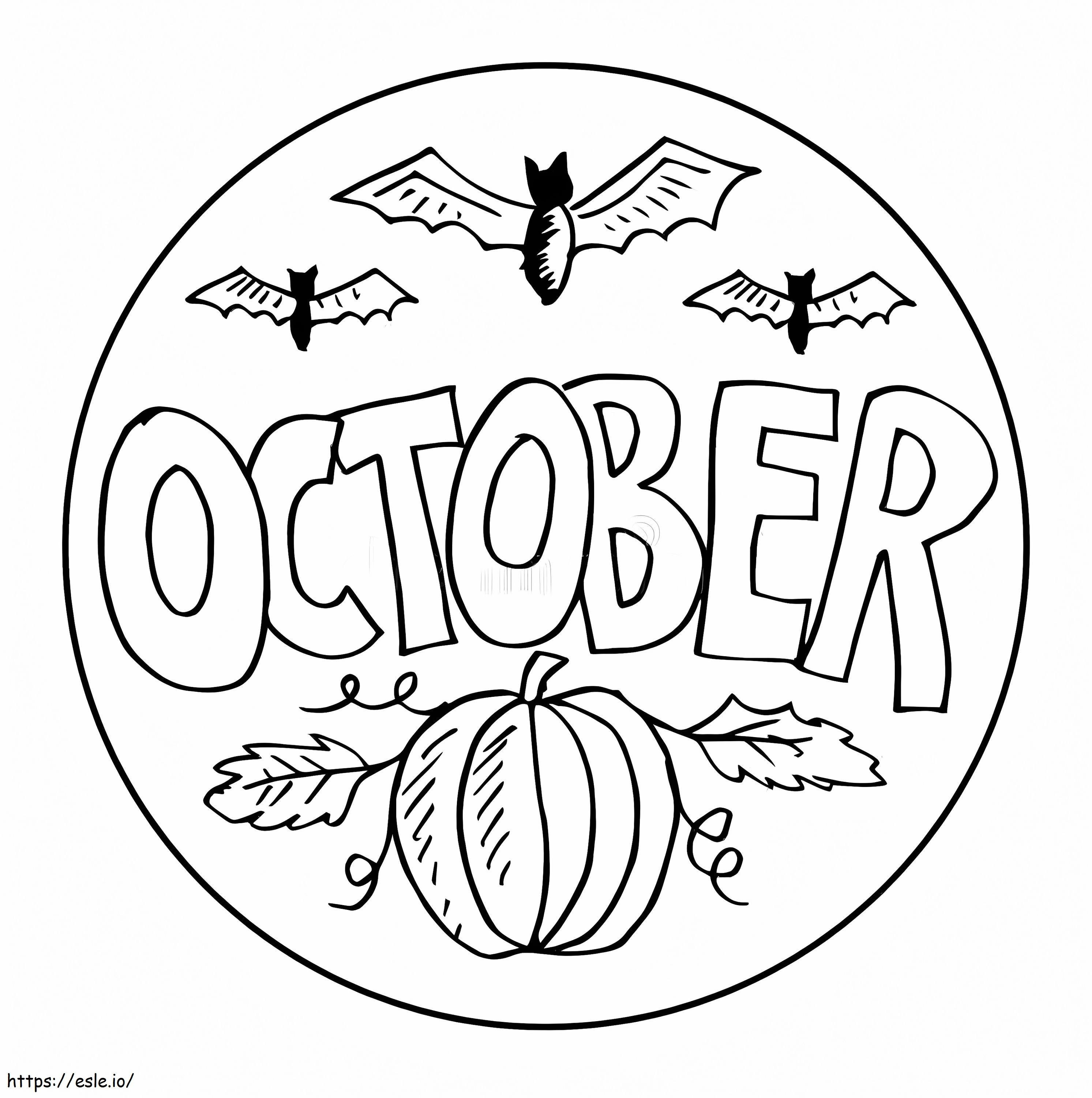 Coloriage Logo d'octobre à imprimer dessin