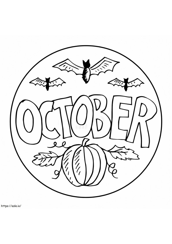 Coloriage Logo d'octobre à imprimer dessin
