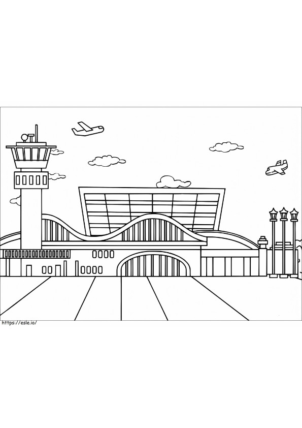 Free Airport To Color coloring page